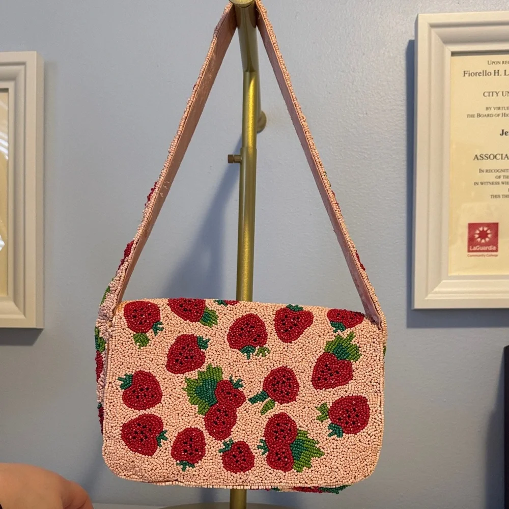 Sincerely Jules Pink Strawberry Shoulder Bag - Picture 2 of 5